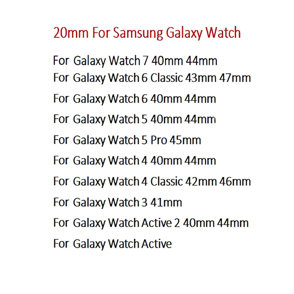 삼성 갤럭시 워치 7/6/5/4 44mm 40mm 5 Pro 45mm용 20mm 실리콘 시계 스트랩, 간격 없는 워치 6 클래식 47 43mm 브레이슬릿