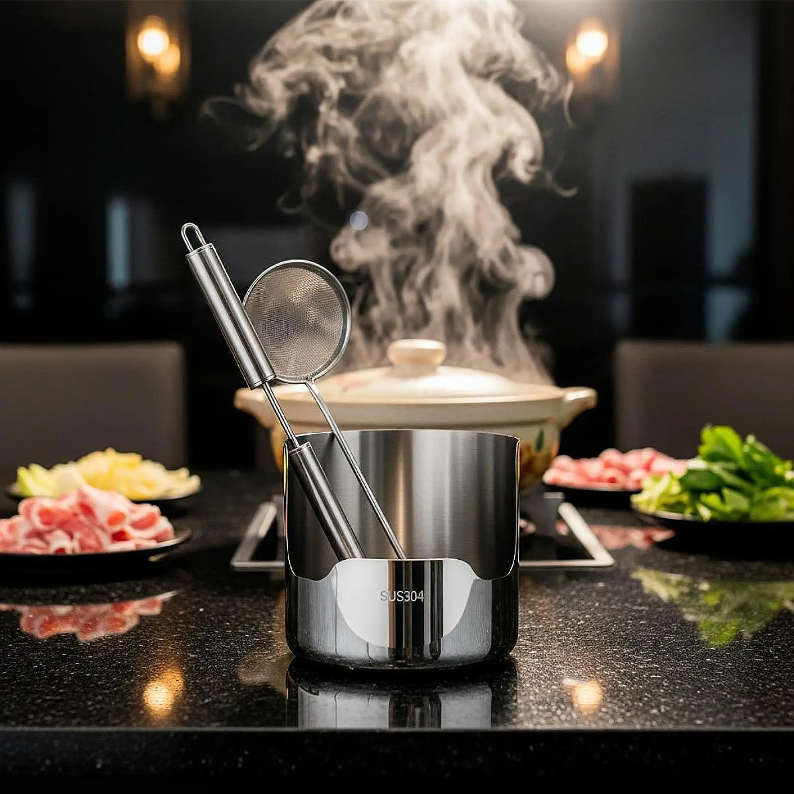 Pot and Pan Organizer Rack Silver Stainless Steel Lid Holder Utensil Stand Bowl Shaped Tray for Clean Tidy Kitchen