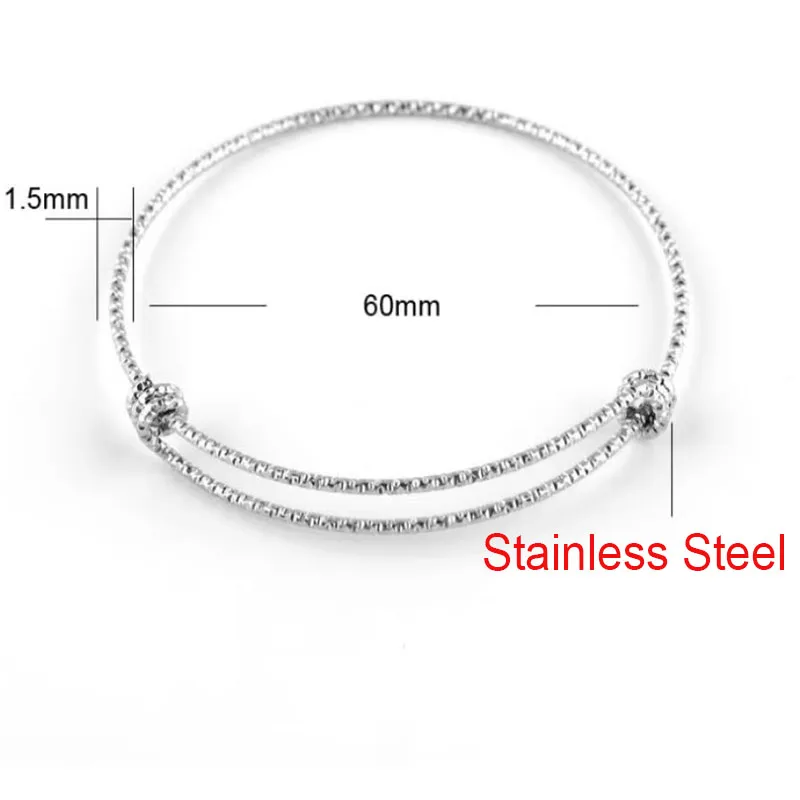 

30pcs/Lot Stainless Steel Stretchable Bangle 1.5mm Thick Patterns Cuff Bracelet for Women Making Fashion DIY Jewelry