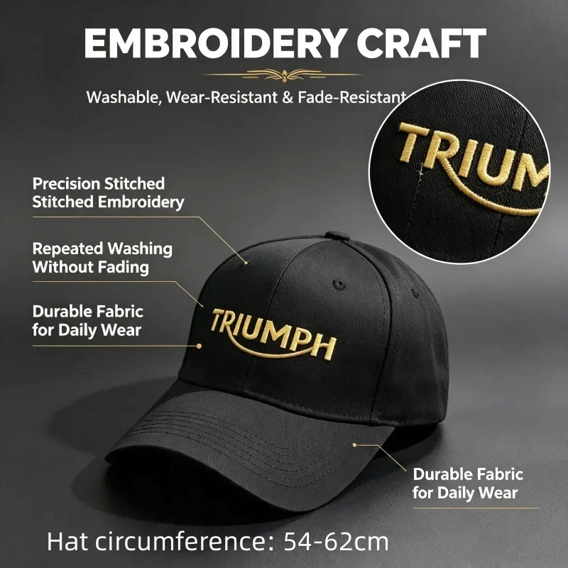 Premium For Triumph Embroidered Logo Motorcycle Accessories Fashion Embroidered Baseball Cap Outdoor Casual Sunscreen Hat