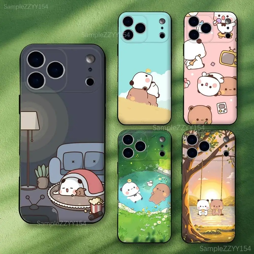 

Cute BuBu DuDu Phone Case For iPhone 17,16,15,14,13,12,Pro,Max,Plus,E,SE4,Air,Mini Black Soft Funda