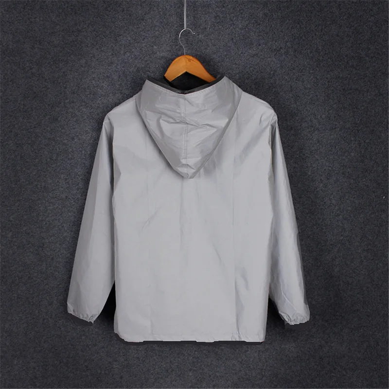 سترة عاكسة بهودي للرجال والنساء ، معطف مقاوم للرياح ، رياضة غير رسمية ، واقي من الشمس ، أحادي اللون ، ملابس علوية بسحاب ، سترة واقية