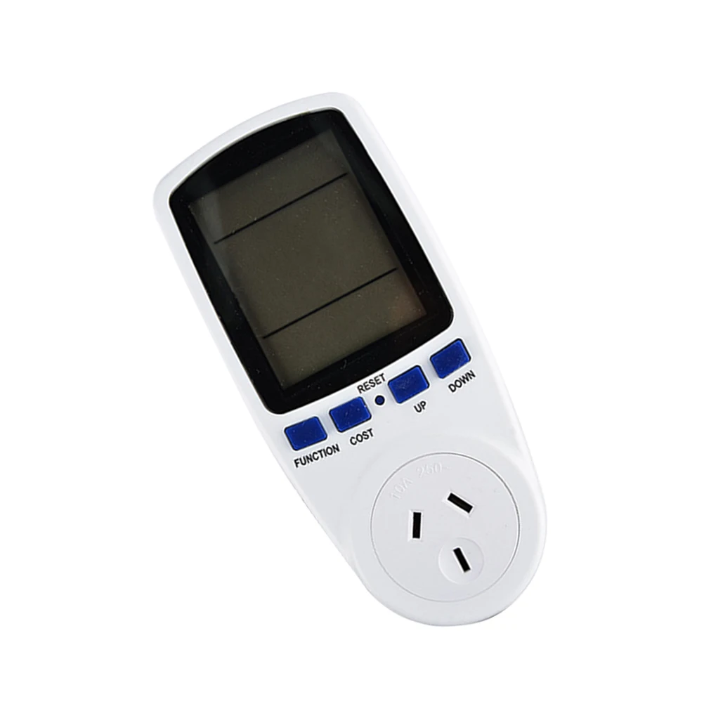 

Power Monitor White Australian Style Electric Wattmeter Consumption Socket Large LCD Overload Warning Voltage Amps