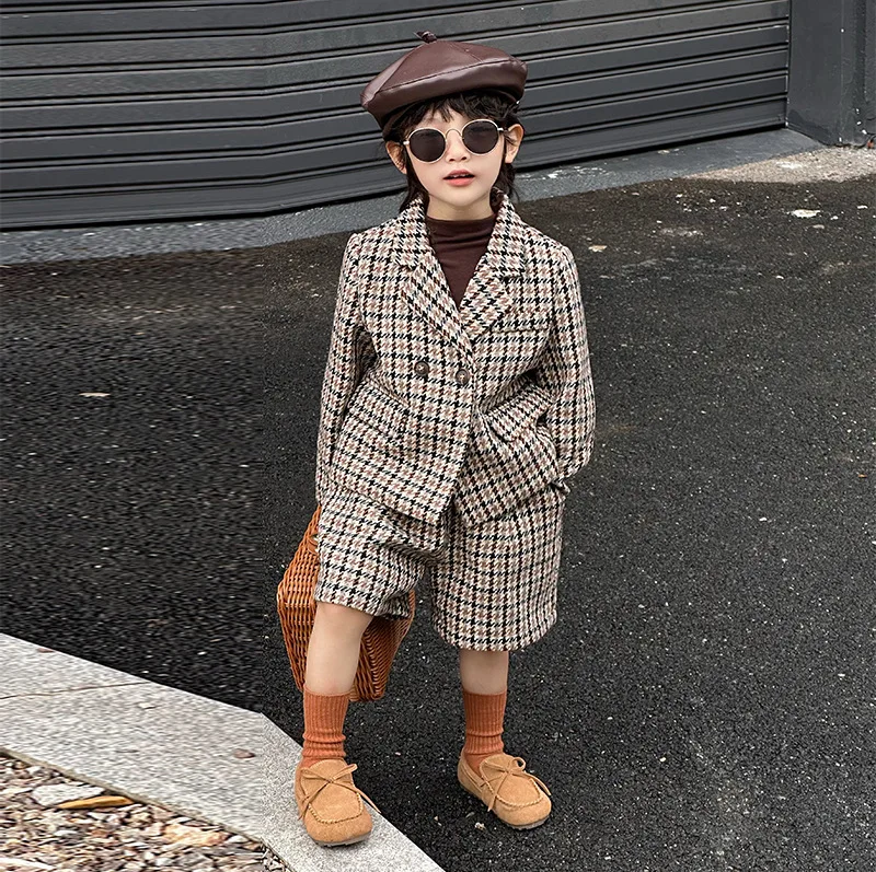 Winter Brother Sister Matching Warm Outifits Baby Twin Clothes Formal Child Boy Coat Shorts Two Piece Suit Kids Girl Long Jacket