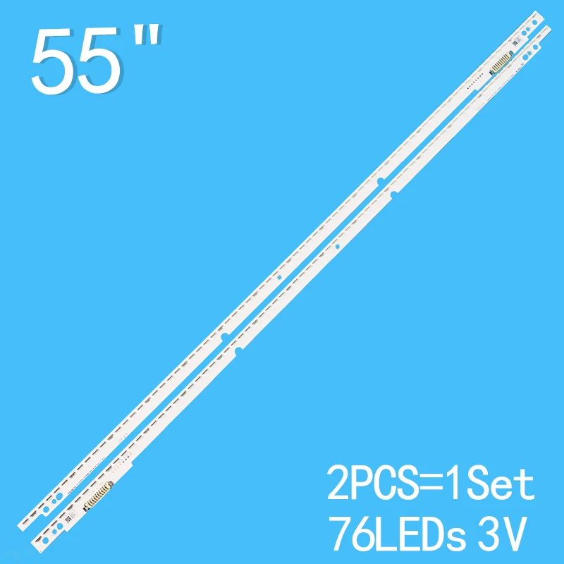 

New 2PCS/lot 680mm 76LEDs 3V For Samsung 55" TV SLED 2012SVS55 7032NNB RIGHT76 3D REV1.3 UA55ES6100J UA55ES7000J UA55ES8000J