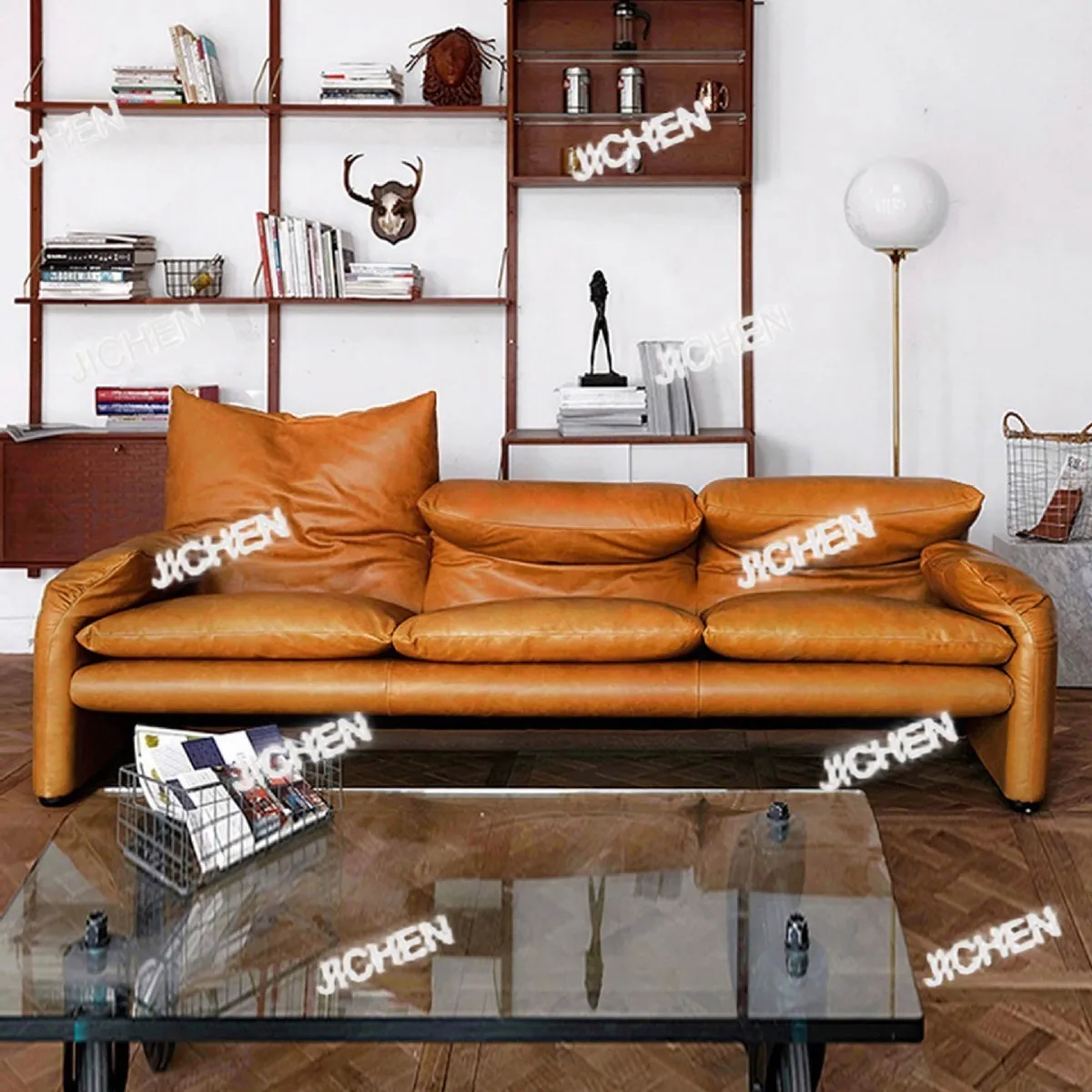 

JCQ Neu Versandte Artikel Кожаный хлопок и лен Итальянский минималистский первоклассный сиденье с регулировкой растяжки Мебель для гостиной