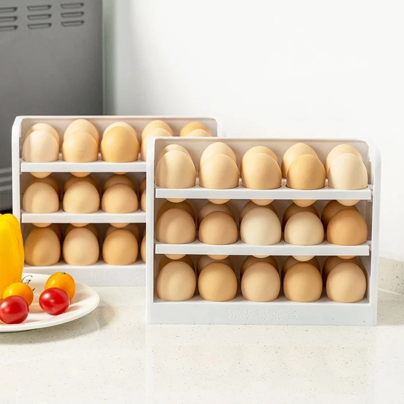 Fridge Eggs Organizer Container New Eggs Holder Organizer For Kitchen 30 Grids Egg Fresh-keeping Case Egg Shelf Egg Storage Box