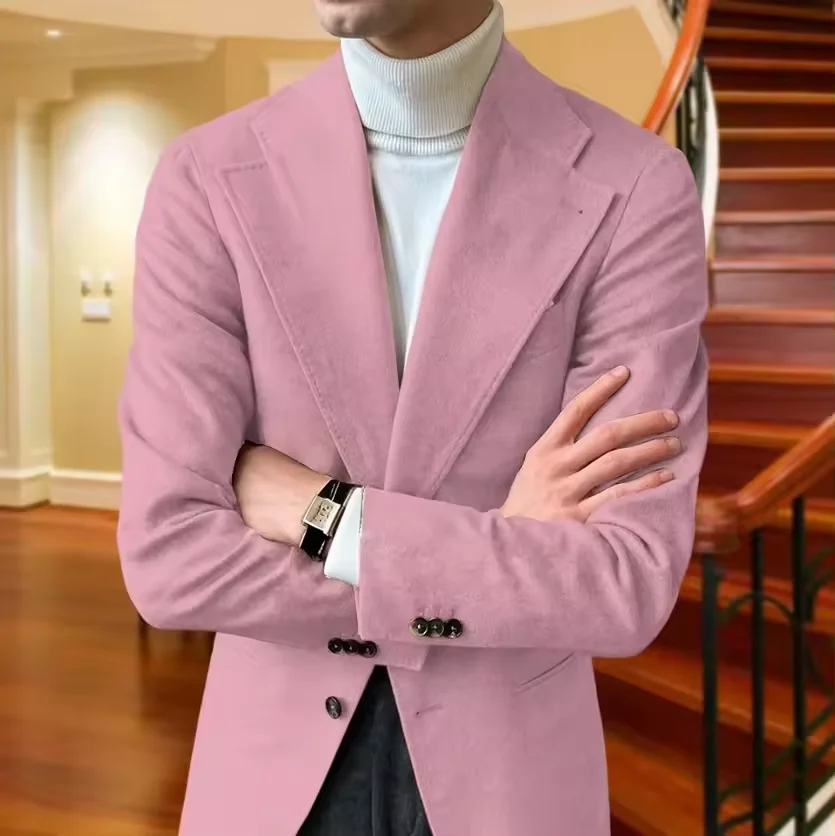 Veste en laine pour hommes, Blazer avancé en daim, coupe cintrée, mode pour hommes, usage quotidien pour mariage, rencontres, fête d'anniversaire, cadeau personnalisé