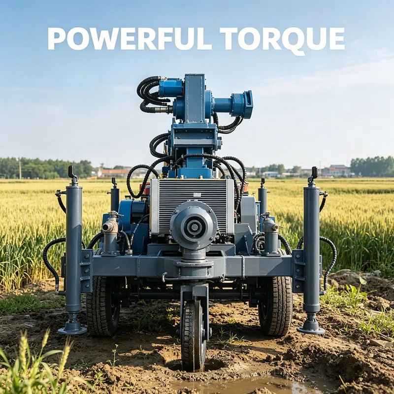 Heavy Duty Crawler Water Well Drilling Rig 500m Pneumatic Air Compressor Rock Boring Equipment For Rural Village Drinking