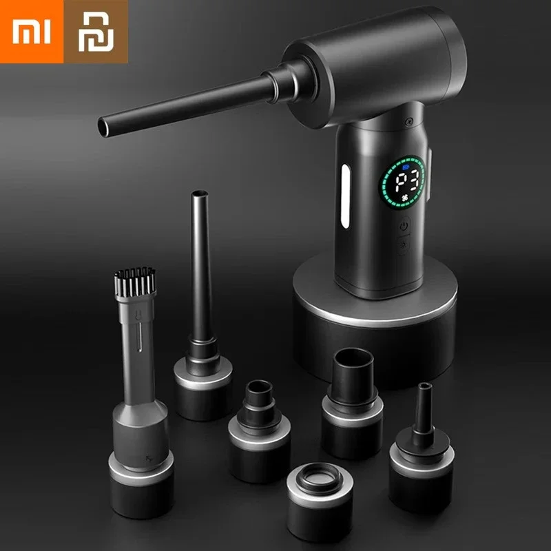 Mijia Wireless Air Duster Dust Blowing Digital Portable LED Light 2in1 Blower Vacuum Cleaner Cordless Duster Blowers Home Tool