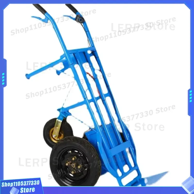 710W Motor Electric Platform Truck 3 Wheel Steel Flatbed Trolley Industrial Tiger Pull Cart Customizable OEM Heavy Duty Mover