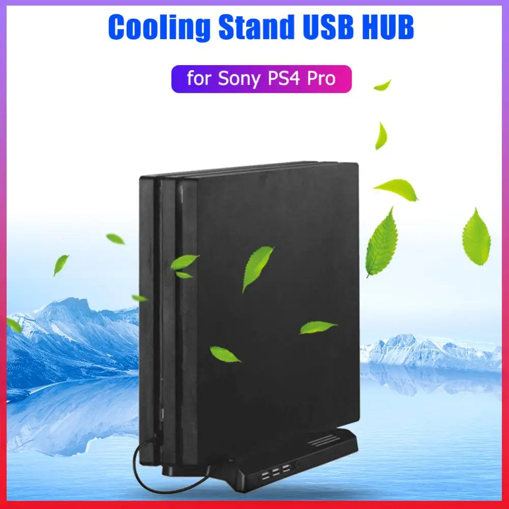 

Вертикальная подставка-держатель для джойстиков PS4 Pro с вентиляторами охлаждения и USB-хабом, классический дизайн, изящная текстура