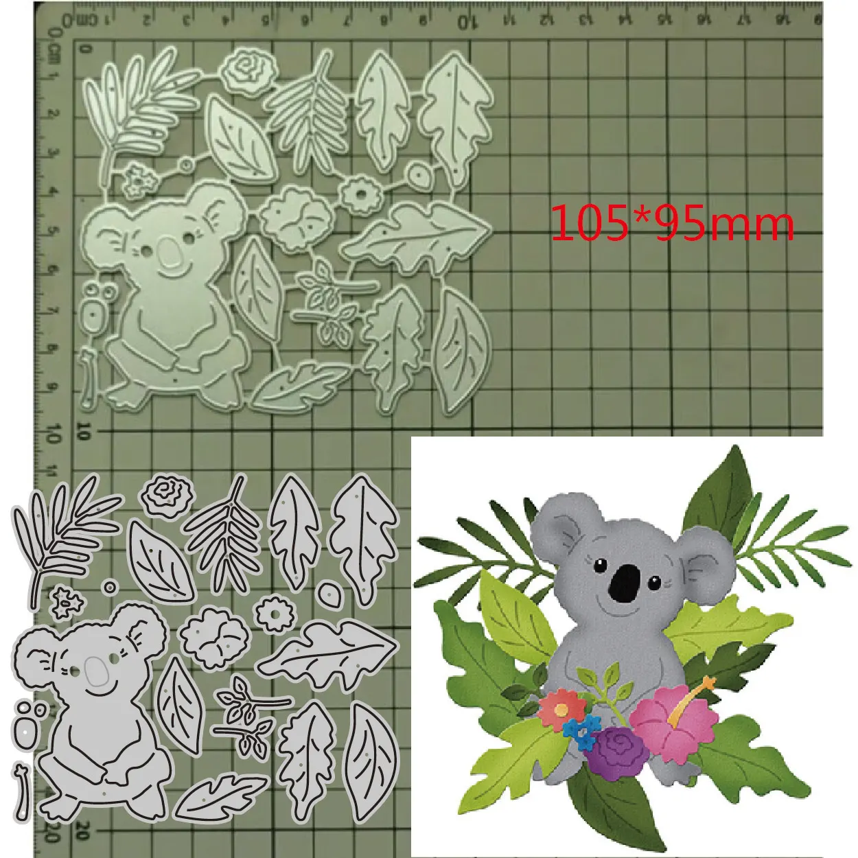 2023 nowych metalowych matryc do dekoracji koali w Zoo, album do scrapbookingu DIY papierowe rzemiosło forma do noża podkładki chroniące przed