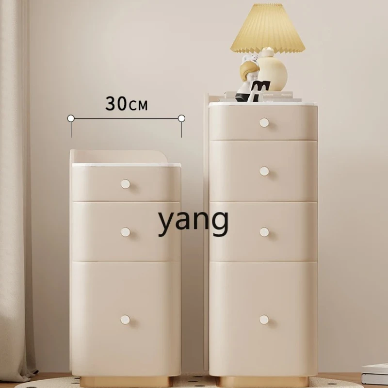 

Yjq High Bedside Table Narrow High Storage Bedroom Storage Sandwich Cabinet Heightened 30cm All Solid Wood Chest of Drawers