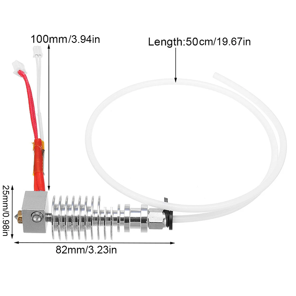 

0.4mm Nozzle V5 J-head Printer Hotend Long Distance Head Extruder with Hotend Heat Sink 3D Extruder Printer for Anycubic I3 Mega