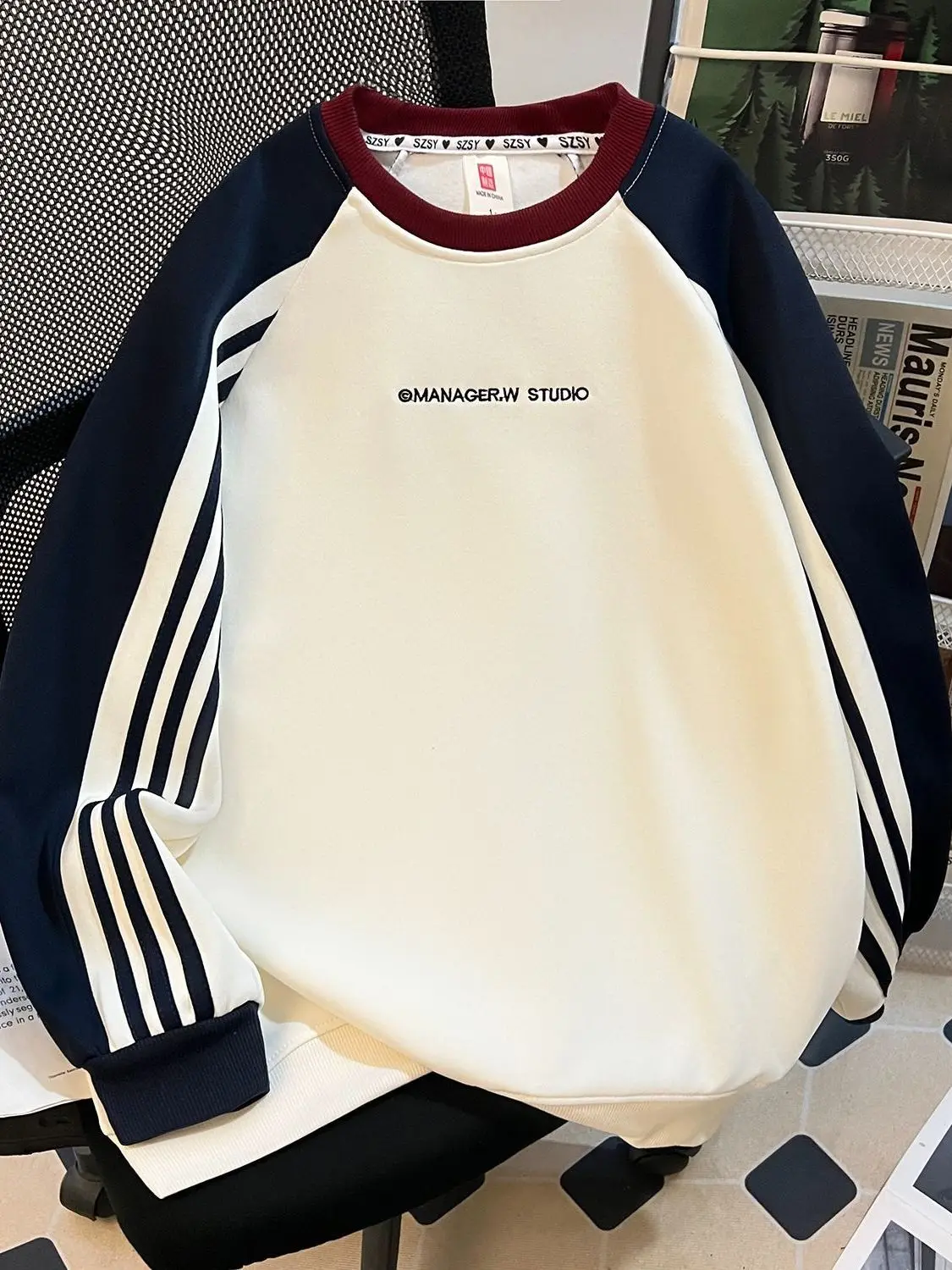 

Удобный свитшот больших размеров для женщин, свободного кроя, с вставками на плечах, длинными рукавами, круглым вырезом, пуловер, модный топ на весну-осень