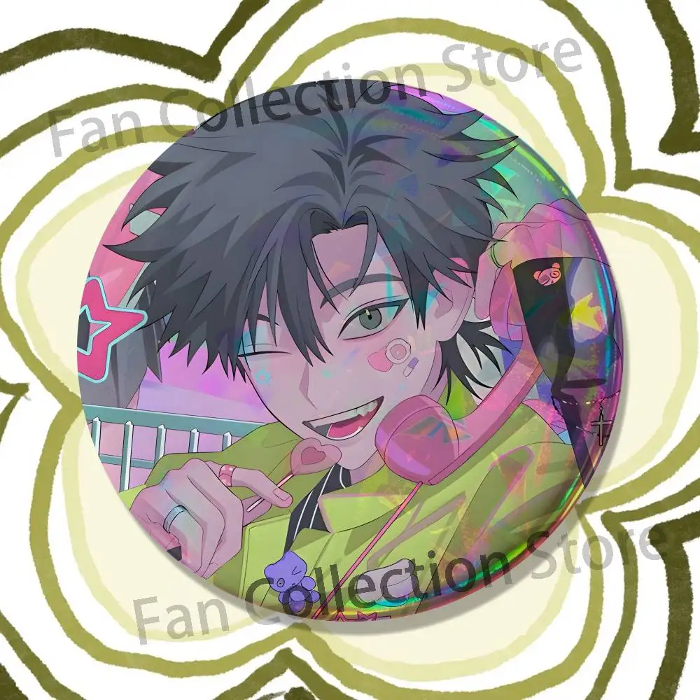 I-link Anime C-Click Brooches for Backpack Accessories 25mm,32mm,48mm,58mm,75mm Round Enamel Pins Cartoon Badge