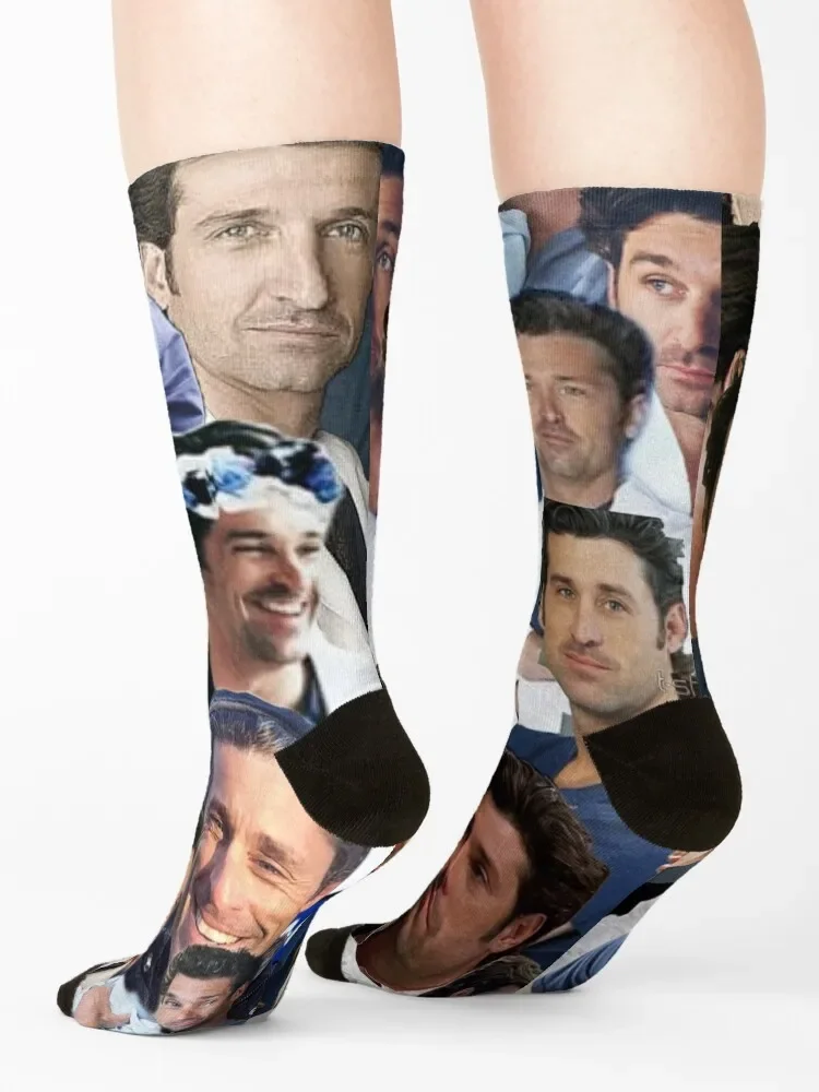 Patrick Dempsey foto colagem Meias retro presentes engraçados ano novo Homem Meias Femininas