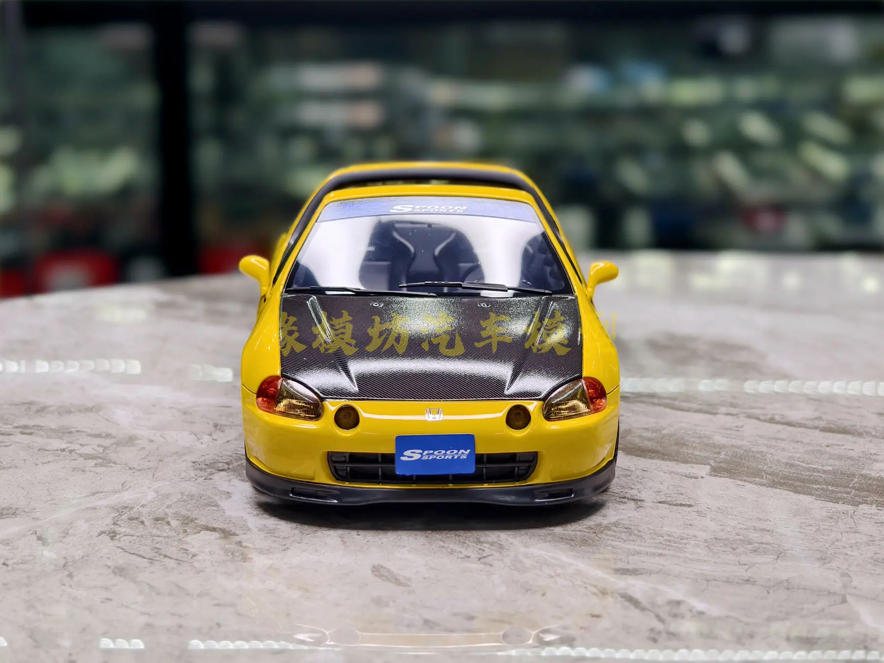 OTTO 1:18 DEL SOL SPOON PHOENIX YELLOW 1996 JDM Simulation Limited Edition Resin Metal Static Car Model Toy Gift