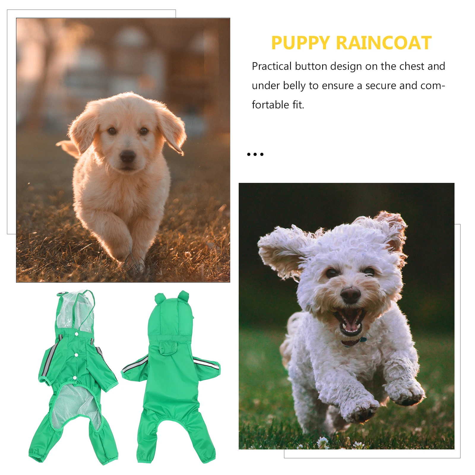 

Waterproof Raincoat Poncho Small Dogs Clothes Coats Jackets Transparent Hood 360 Dog Clothing View Stylish Pet Puppy