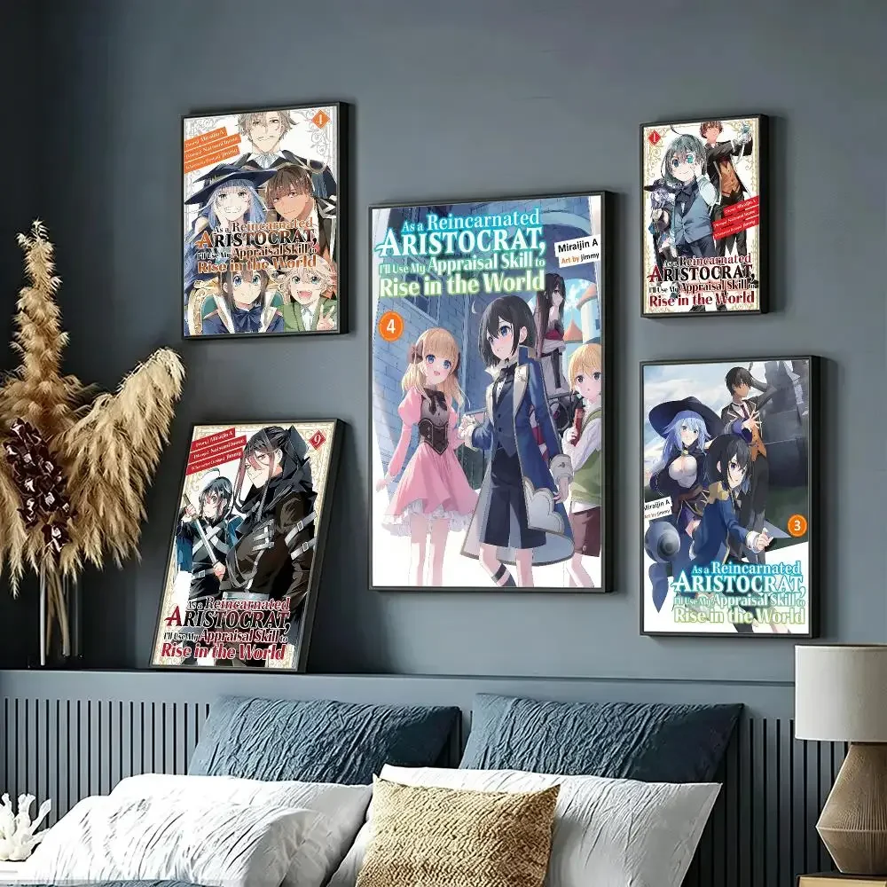 anime Reincarnated Aristocrat with Appraisal Skill Poster s Art Print HD Print Self-Adhesive Waterproof Stickers Decoration