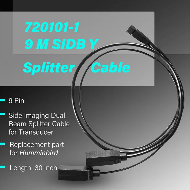 720101-1 9M SIDB Y 9-Pin Side Imaging Dual Beam Splitter Cable,for Humminbird Helix Side Imaging Products & Dual Beam Transducer