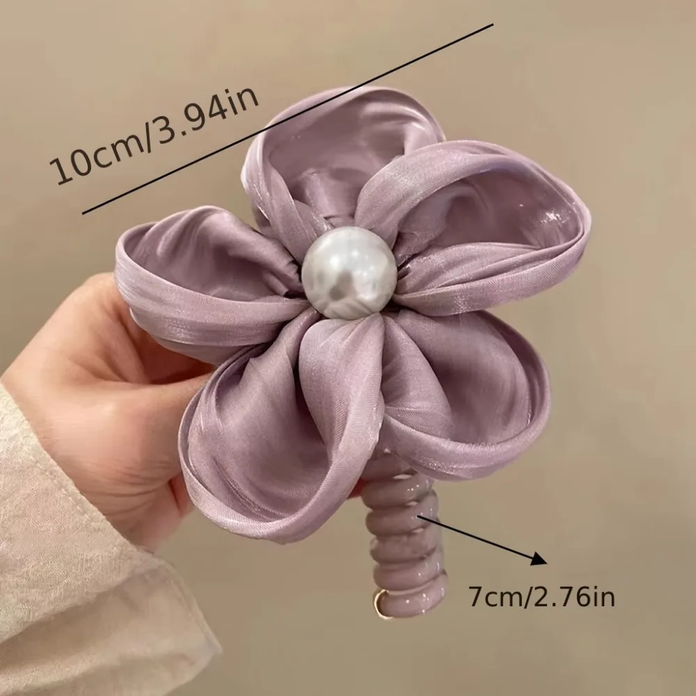 Sommeratmosphäre, blumengebundener Pferdeschwanz, gerade Telefonleitung, Haarschlaufe, neues High-End-Haarstyling-Werkzeug für Damen – Detail 6