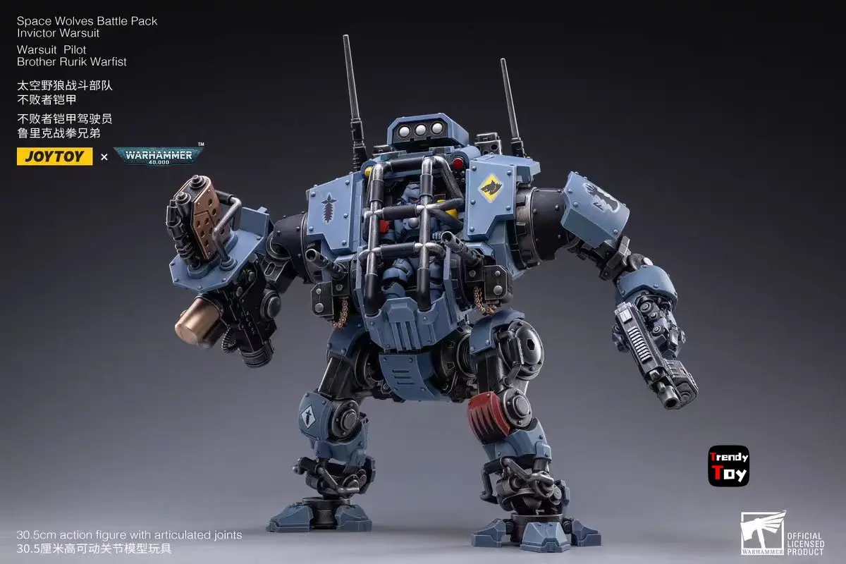【JOYTOY】Warhammer 40K Space Wolves Battle PackInvictor Warsuit Warsuit PilotBrother Rurik Warfist 1/18 Actionfigur Spielzeug