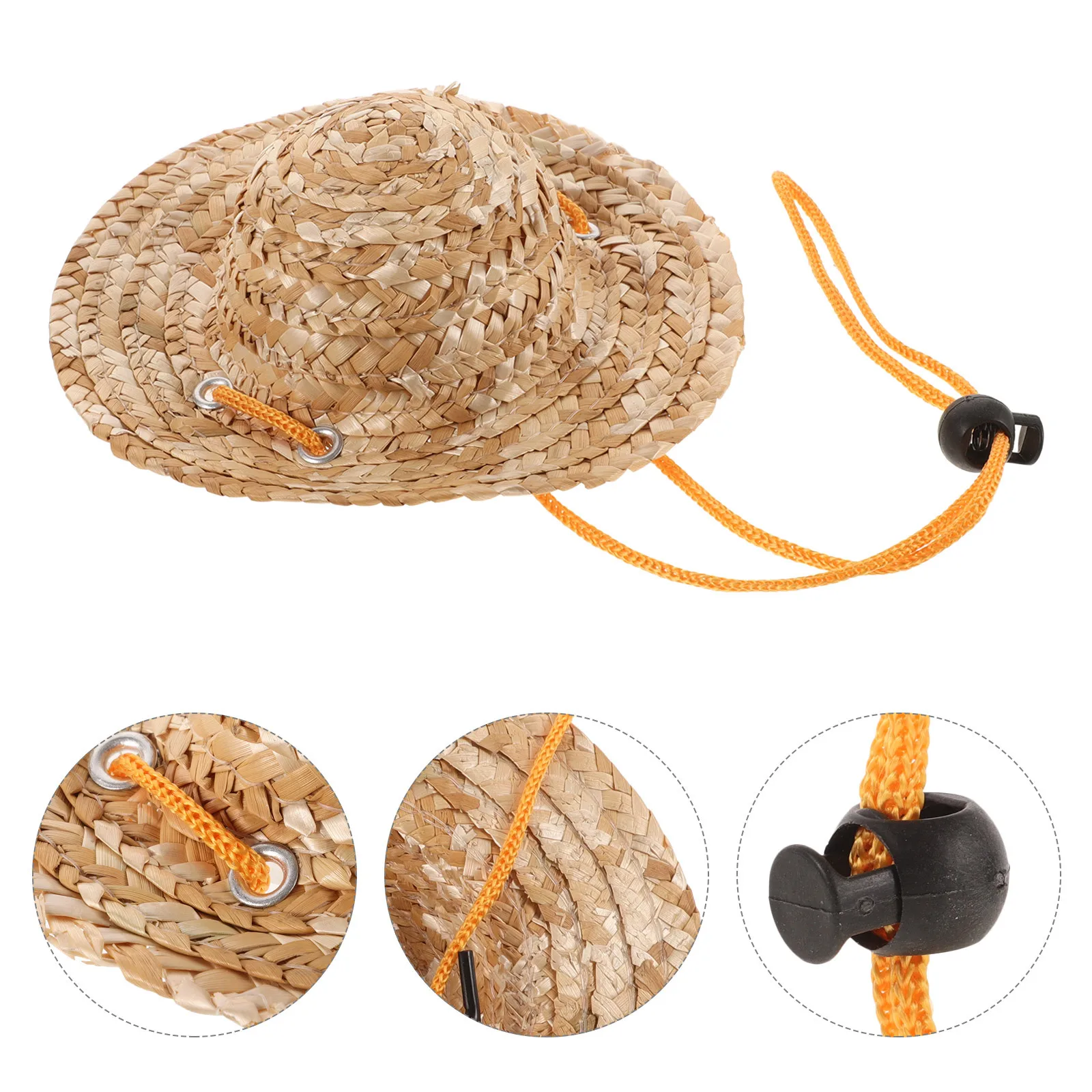 

Pet Sun Hat with Elastic Chin Strap for Dogs and Cats M Ideal for Summer Beach and Garden Pet Straw Hat Dog Hats
