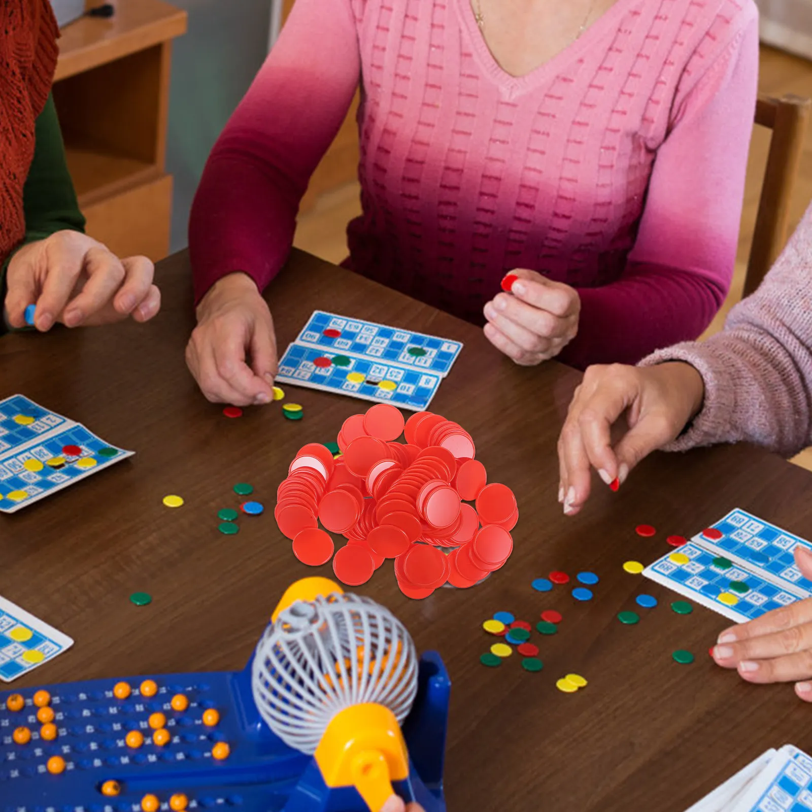 100PCS Colored Plastic Game Chips Blank Counting Discs Teaching Aids for Kids School Party and Classroom