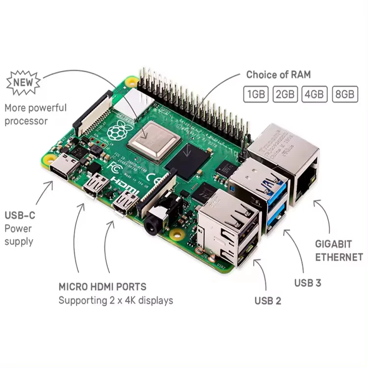 100% original i 4 b computer model B 4b 1/2/4/8g memory Pi4 Pi4b starter kit board 1gb 2gb 4gb 8gb raspberry Pi 4 - view 3