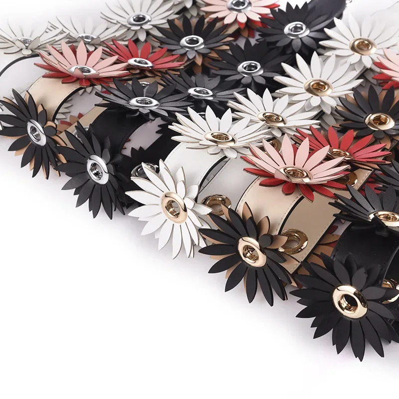 Faux Leather Bag Strap Fashion Rivet Flower Accessories Luxury DIY Handbag Handle Straps Bags Shoulder Crossbody Belts Strap