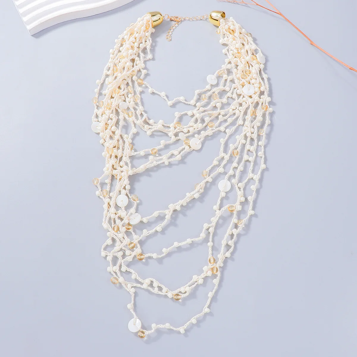 2024 Trend New ZAA Vintage White Beaded Chains Necklace Boho Multilayer Tassel Necklaces for Women Holiday Party Jewelry Gifts