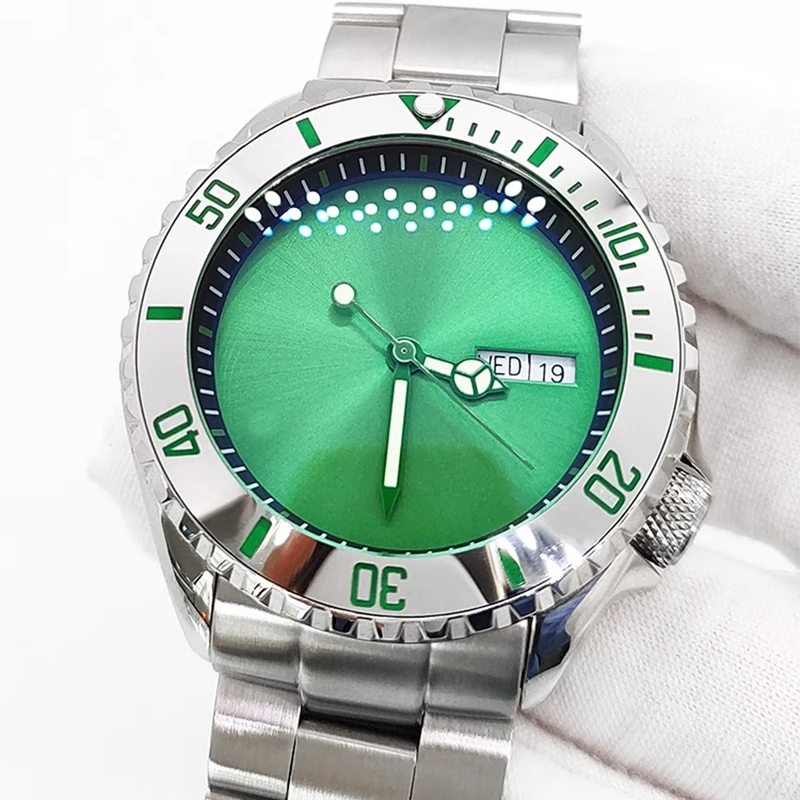 For Seiko water ghost 38*30.6mm SKX007/SRPD bevel ceramic ring Bezel Insert Silver Purple Finish 12 o'clock Mod Parts Luminous