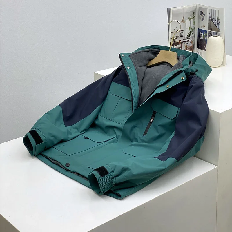 

ARC Outdoor Cycling Sports Fishing Travel Camping and Hiking Workwear Patchwork with A Polar Fleece Three-in-one Jacket Inside