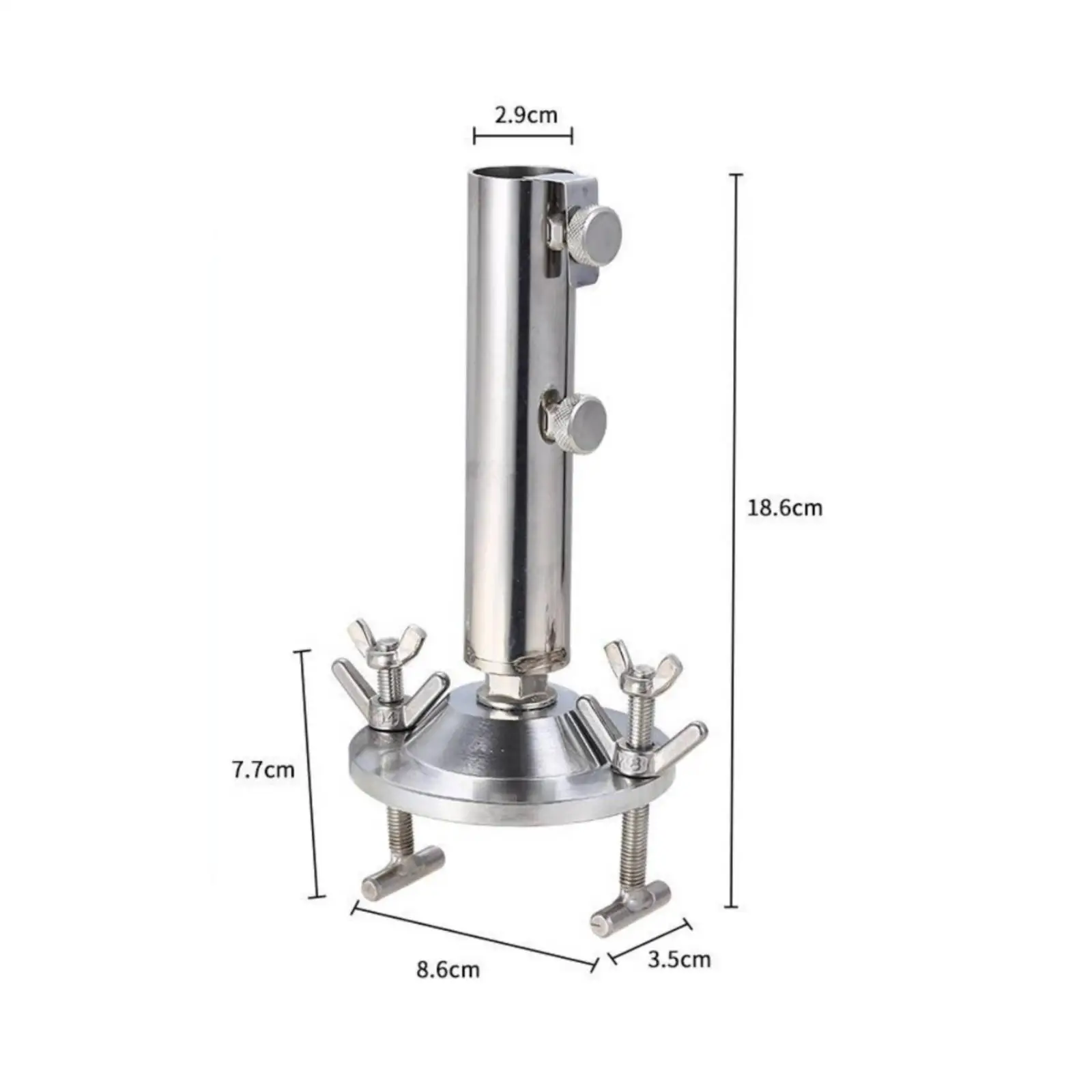 Rust Resistant Umbrella Pole Support with Clamp Base for Patio Table Deck Railing Outdoor Shade Secure Stand