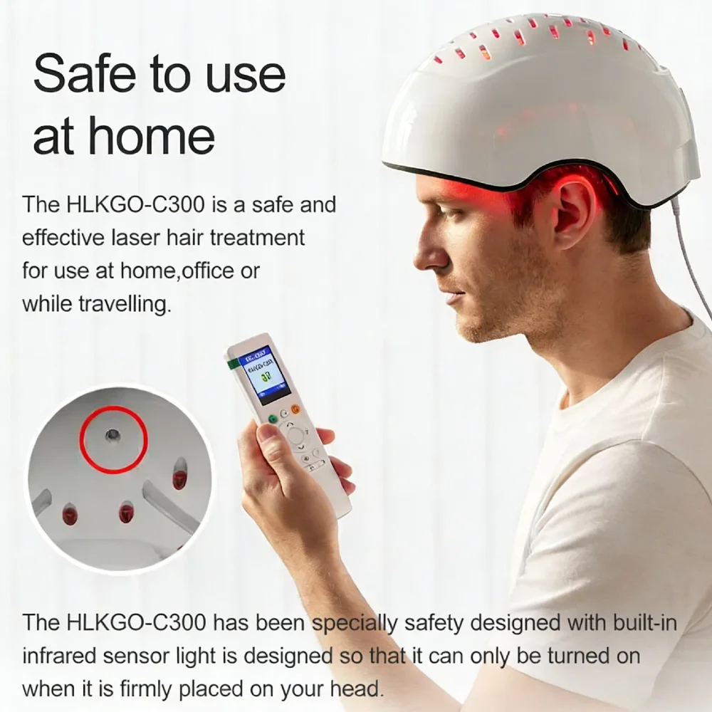 

300 Diode Red Light Therapy Helmet, 6750mW Infrared 660nm Laser for Hair Regrowth and Anti Hair Loss with Scalp Relaxation