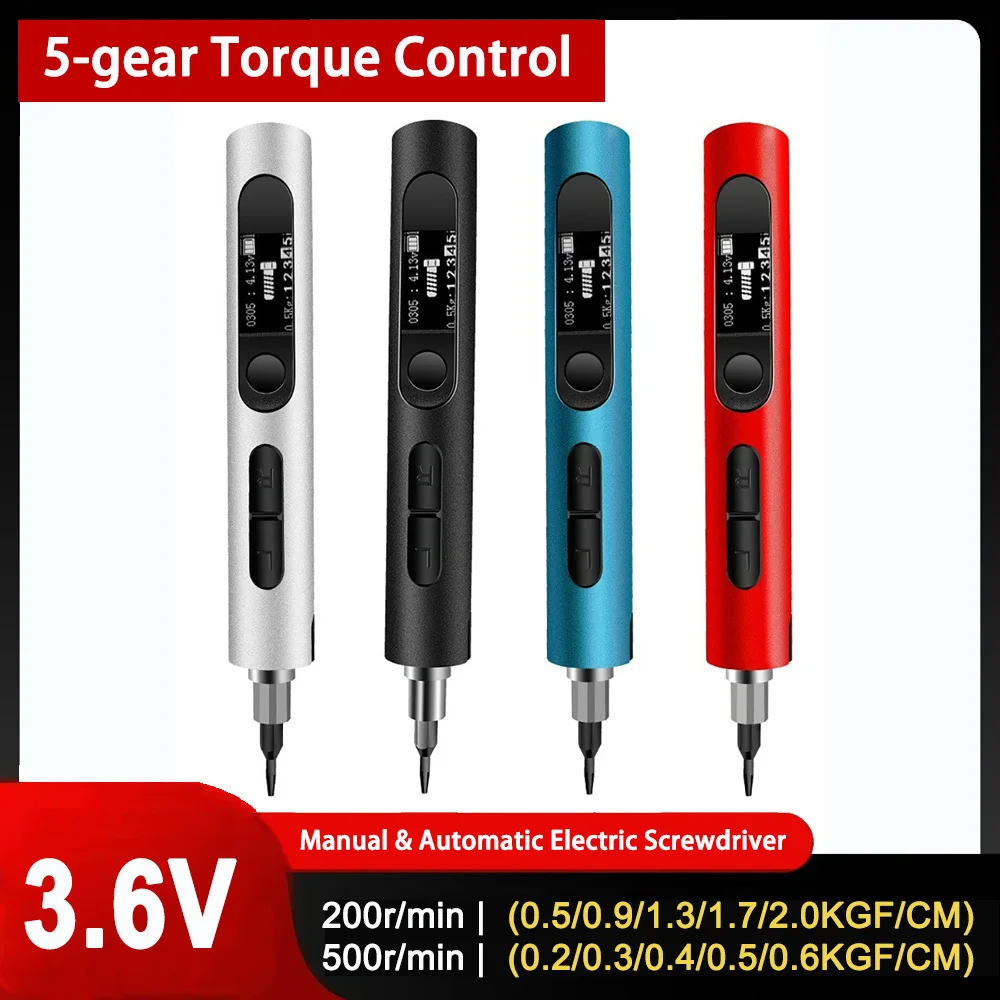 

3.6V Cell Phone Electric Screwdriver 5-Setting Torque Adjustment Cordless Screwdriver Rechargeable Mini Screwdriver Repair Tool