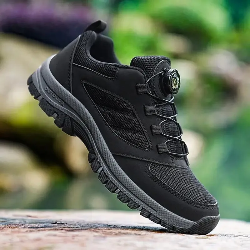 Fashion Rotating Buckle Casual Shoes Sneaker for Men Mesh Breathable Casual Shoe Non-slip Hiking Shoes Comfort Sport Running Oes