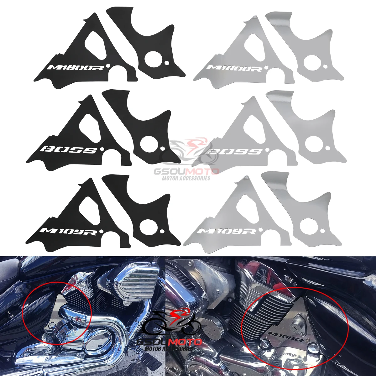 Protecteur de mécanisme d'accélérateur de moto, couvercle de protection du châssis et du moteur pour Suzuki Boulevard M109R Intruder M1800R VZR 1800 06-2021