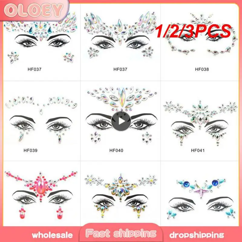 1/2/3PCS Fashion Glamorous Eye-catching 3d Adorn Yourself Express Your Style Glitter Fashion Trend Jewels Sparkling Elegant