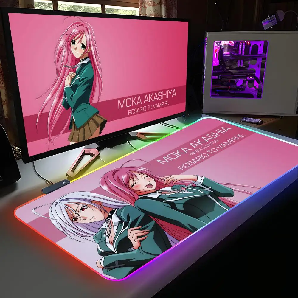 

Rosario Vampire Moka Akashiya Mouse Pad RGB Rubber Computer Laptop Official Game Colored esports Aesthetic Pretty Luxury Mat