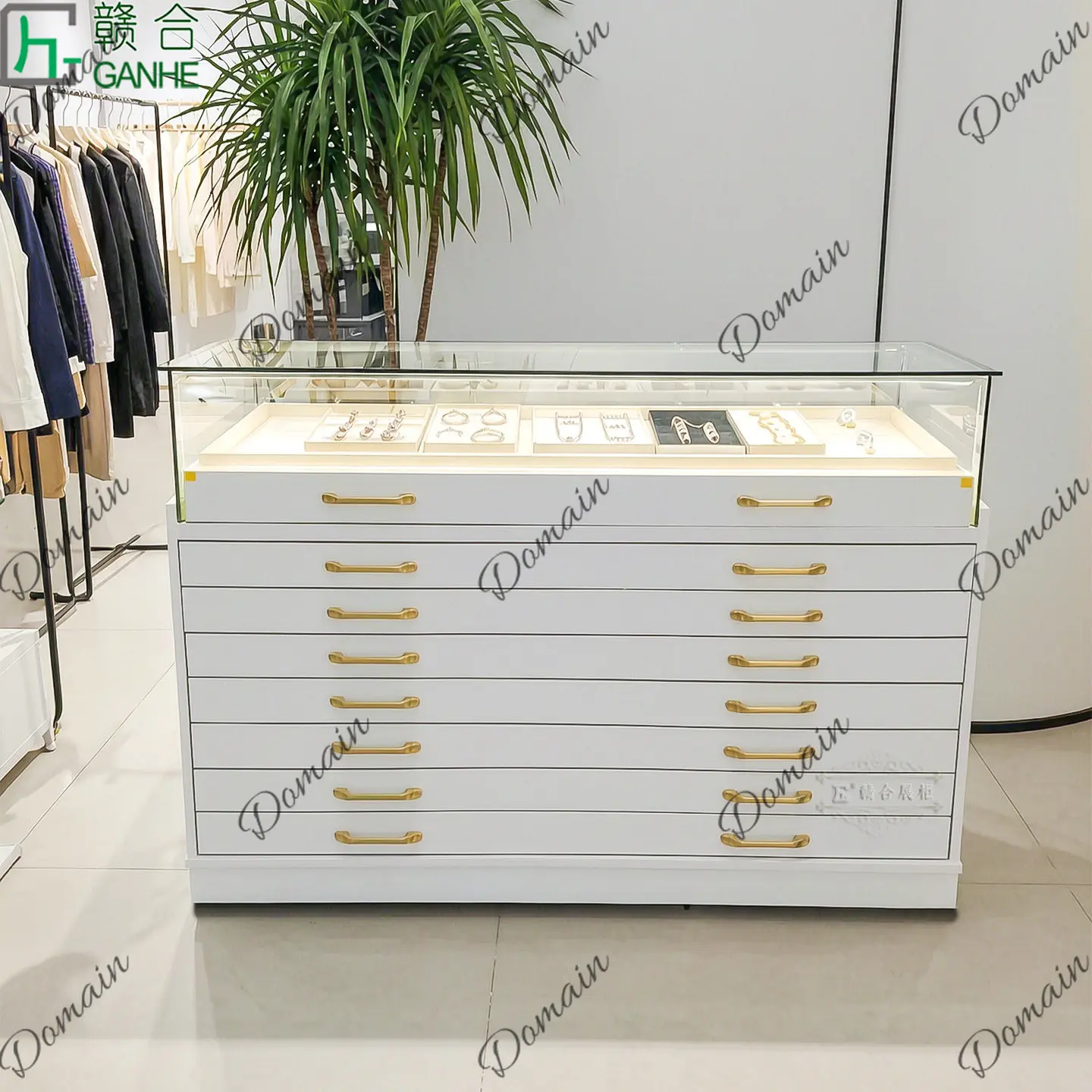 Light luxury glass display cabinet Multi-layer jewelry display cabinet Watch glasses storage cabinet