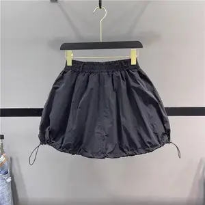 Cargo skirt with female cord, elastic waist, side panel, loose, casual, line A, short, American Spicy girl, new fashion, summer 8 Main Sales Skirt Office - №5