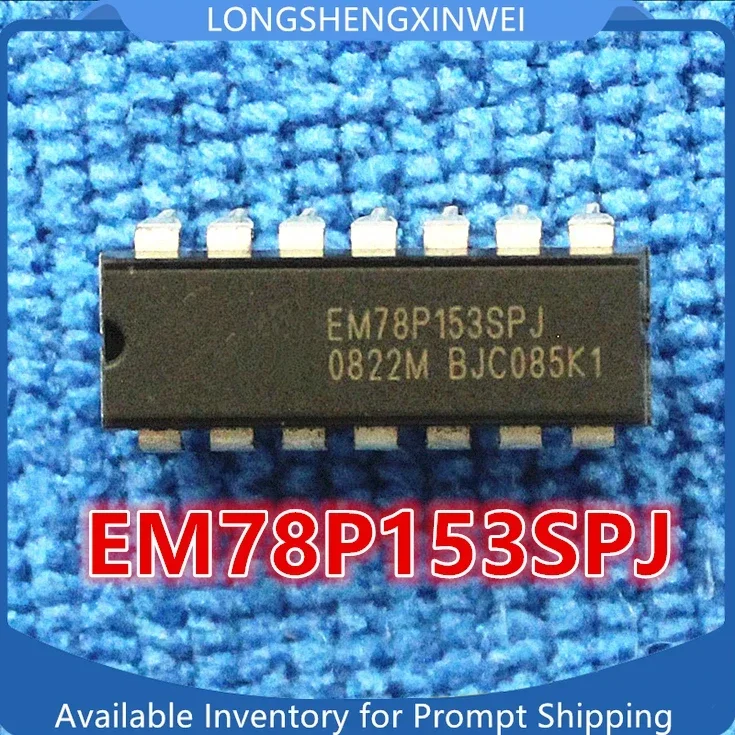 1PCS  EM78P153SPJ EM78P153 DIP14 Direct Insertion Chip 8-bit Microcontroller Original NEW