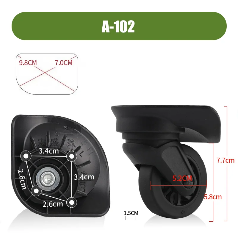 Peças de reposição para mala para hongsheng A-102 rodas universais reparação acessórios bagagem mudo suave durável