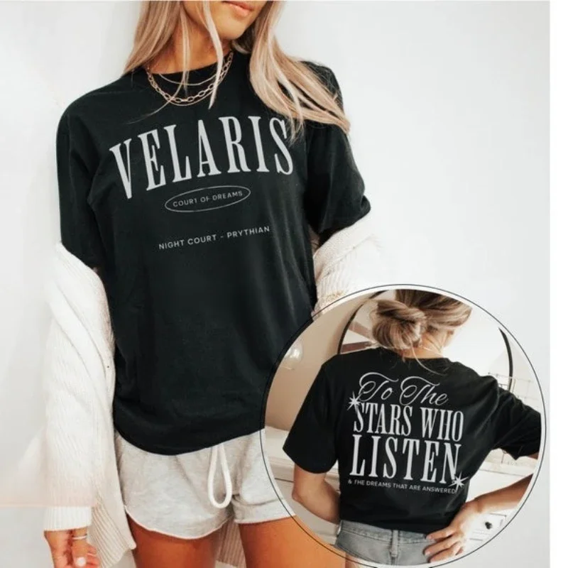 ACOTAR To The Stars  T-Shirt Velaris Night Court Rhysand Feyre Licensed SJM Universe City of Starlight Booktok Tops Cotton Tees
