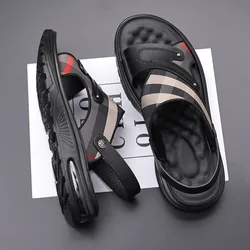 Men's Sandals Men New Dermis Sandals Quick-drying Comfortable Beach Shoes Gent Summer Fashion Non-slip Slippers Suitable for Me