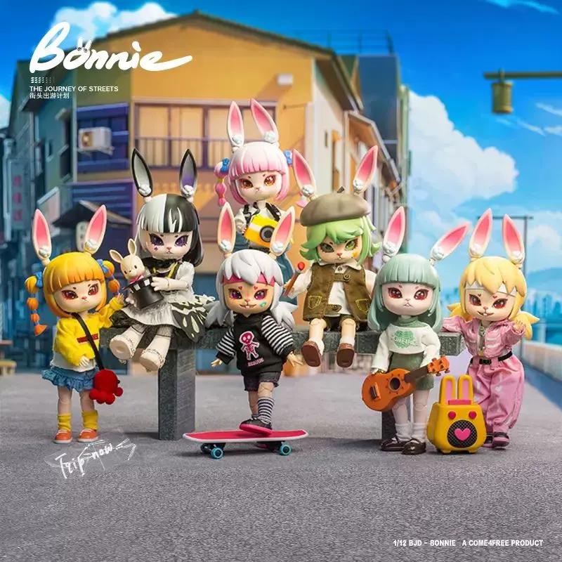 Bonnie Rabbit Street Travel Plan Series Blind Box BJD 1/12 Action Figure Kawaii Dolls Mystery Box Adult Kids Toy Surprise Gift