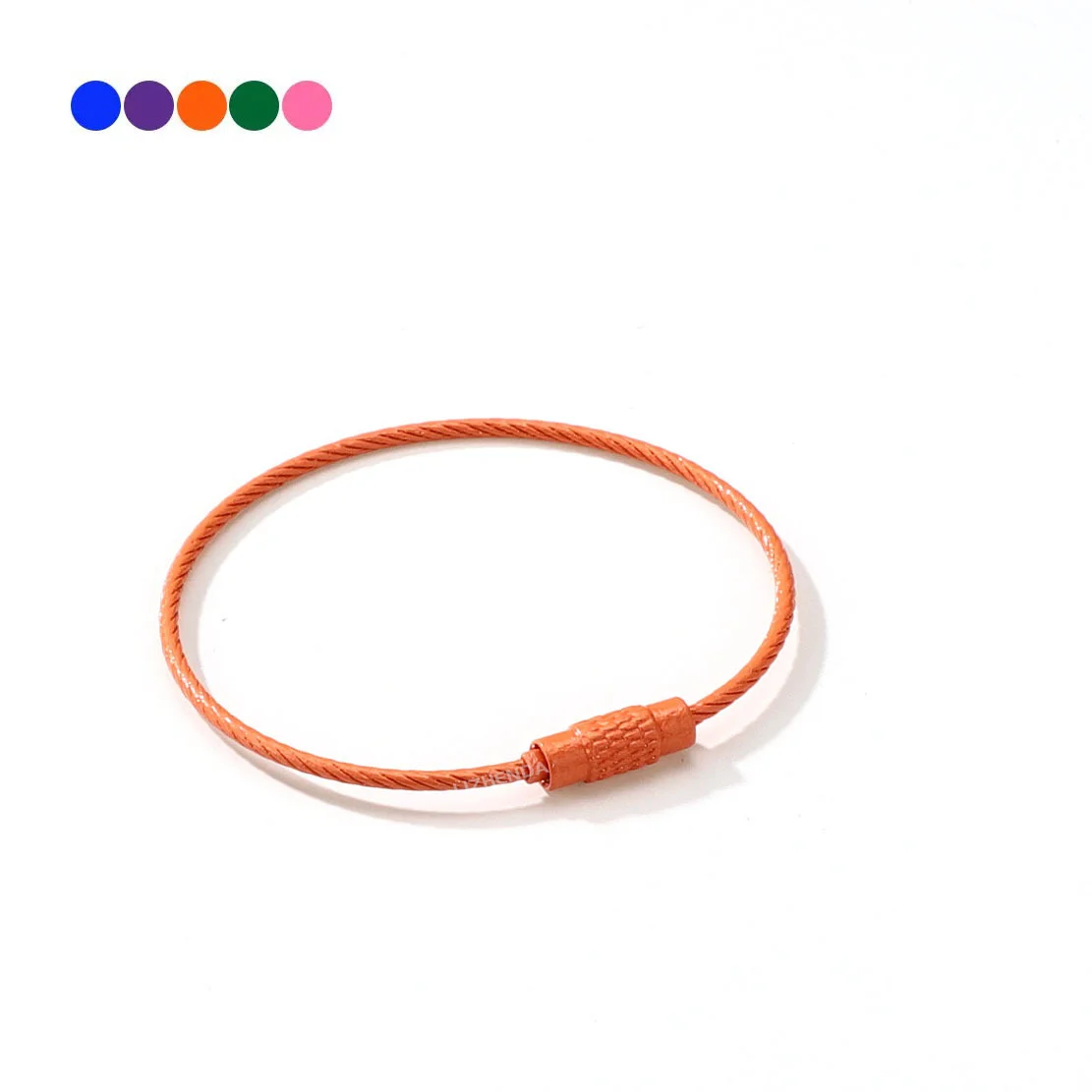 10pcs Colorful Stainless Steel Wire Keychain Cable Loop Set